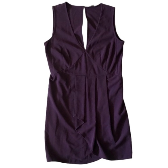 Gap deep v-neck plum sleeveless wrap dress 4 - Picture 2 of 6
